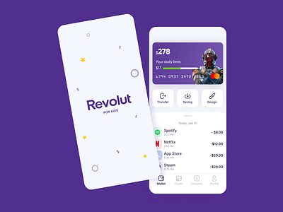 Design concept children mobile App for Revolut by Equal agency on Dribbble