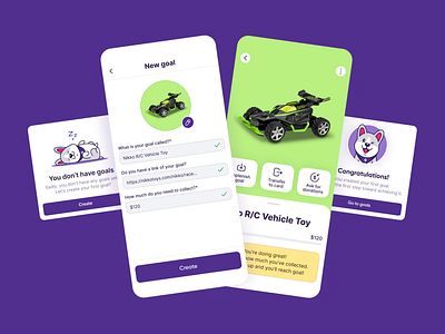 Saving goals in a children's mobile app app apple pay branding design equal google play mobile mobile app ui userexperience userinterface ux