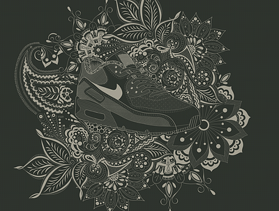 Nike Paisley Illustration digital artist digital painting illustration wallpaper