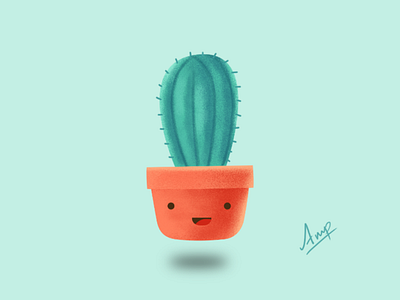 Cactus Pot🌵 (Gal Shir inspired Art) art digital art illustration paint photoshop
