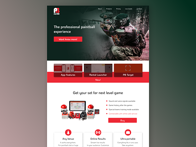 Landing Page #003 agnesedaily daily ui 003 daily ui challenge dailyui design green landing landing page order paintball red shop ui