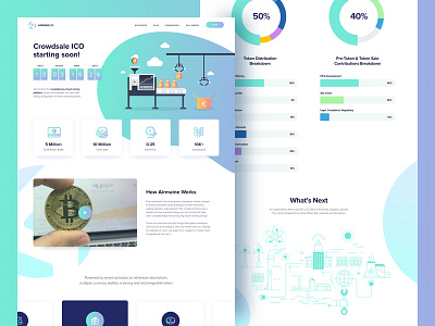 Airmine IO Landing Page bitcoin design ico icon illustration landing page ui ux web website