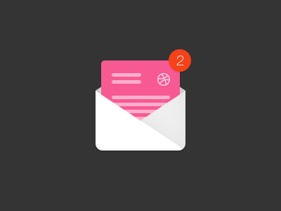 Invitation dribbble envelop flat icon invitation