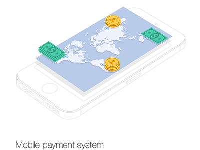 Mobile Payment System flat graphic icons iphone mobile web