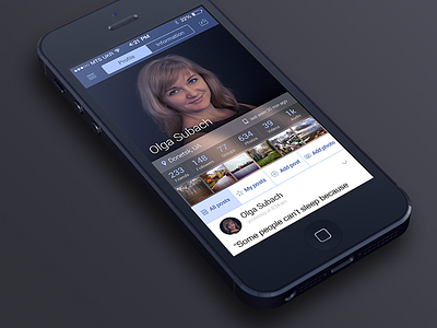 VK.com iOS concept app concept icons interface ios iphone profile ui user ux