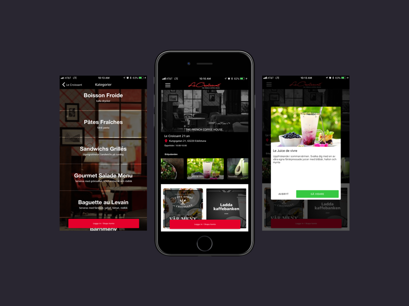 LeCroissant App menu french delivery restaurant apple sketch app
