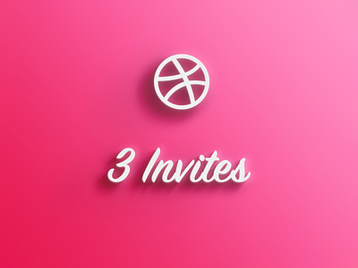 3 Dribbble Invites design icon illustration invite logo typography web