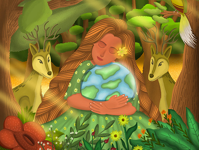 Jagawana animation digital painting fairy forest illustration junggle