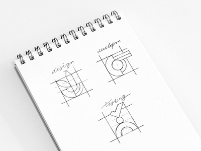 QArea Illustration Sketching Process branding design drawing handmade icon icon set identity illustraion it company sketch