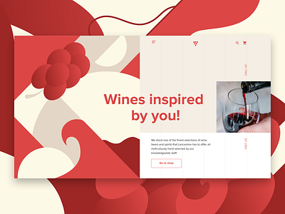 Site Wine brand design branding identity illustration landing page site website wine wine label