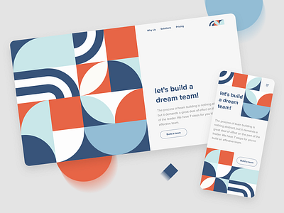 Recruiting Site abstract adaptive design brand branding circles design geometric design geometry illustraion landing page site ui ux web