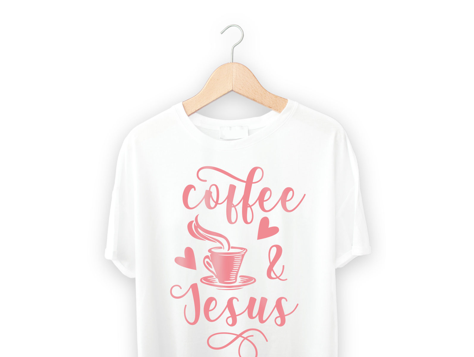 Coffee & Jesus Typography T-Shirt Design by Rokey Noor Zaman Reyal on