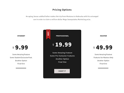 Yet Another Pricing Table minimal pricing table theme