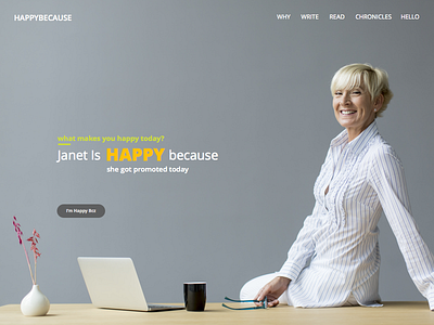 Happy, Because banner hero homepage