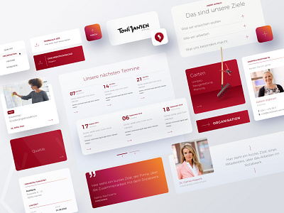 Sozialwerk Aachen II 2d concept interface layout mobile red screen sketch ui ui kit ux web webdesign website white