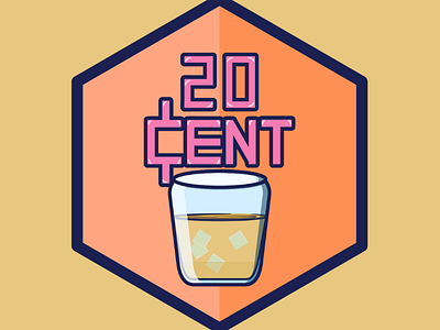 20 cent Iced coffee graphic art cafe logo cents coffee coffee art coffee cup coffee design coffee logo coffee lover coffee vector design coffee flat design flat illustration flat vector graphic design graphic designer logo money vector coffee