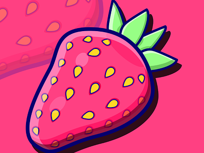 Strawberry berries berry berry fun fruit fruit illustration fruit vector fruits graphic design green healthy pink red strawberries strawberry yellow