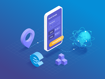 Remittance illustration isometric open banking remittance truelayer