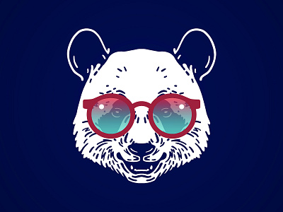 Panda Bear animal bear branding design funny glasses happy illustration minimal panda panda logo summer sunglasses vector zoo