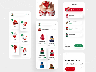 Christmas app 3d illustration creative design dribbble mobile popular ui uidesign uidesigner uiux