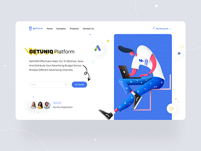 Getuniq Platform advertising app development creative designer development figma front end minimal optimize platform ui design uiux userinterface ux design