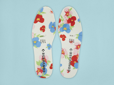 Converse X Office Uk Surface Design colorful converse floral floral art floral design floral illustration floral pattern flowers insole pattern surface design