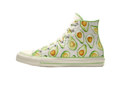 Converse By you Surface Design Spring 2020 avocado converse foor illustration fruit illustration pattern sneakers surface design watercolor