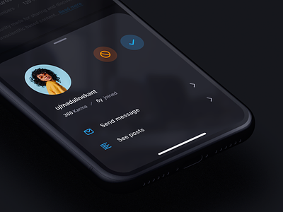 Bionic (Reddit client for iOS) User profile view