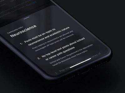 Bionic (Reddit client for iOS) Subreddit rules app bottom navigation bottom sheet ios minimal reddit typogaphy ui