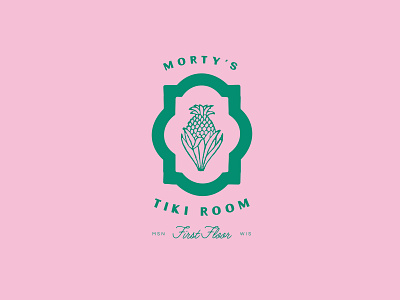 Morty's Tiki Room bar brand design brand identity branding design icon illustration logo tiki tiki bar typography