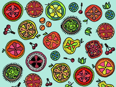 Fruit Pattern colourful drawing fruits illustration pattern