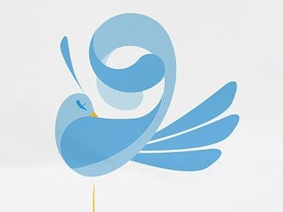 Twitter Beauty bird blue illustration twitter vector