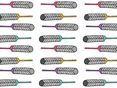 Feather Pattern colourful doodle feather illustration indian pattern