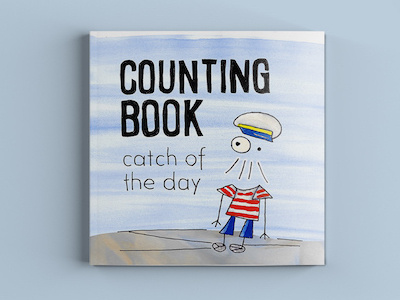 Counting Book - Catch of the day (cover) book illustration typography water color