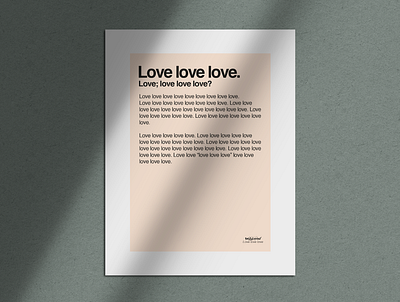 Love love love, design love manifesto typography