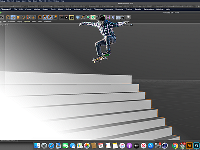 Working From Home c4d modelling photoshop skateboard wfh