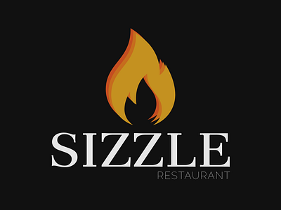 Daily Logo Challenge - Day 10: Flame Logo branding daily logo challenge dailylogochallenge dark background design fire flame icon logo restaurant logo typography