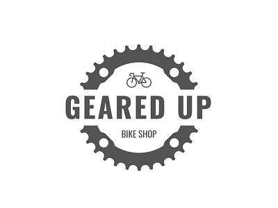 Daily Logo Challenge - Day 24: Bicycle Shop bicycle shop branding daily logo challenge dailylogochallenge design geared up gears icon logo typography