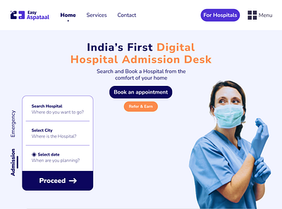 Digital Hospital Desk: Website Homepage exploration branding design desk homepage hospital ui ux website