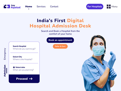 Digital Hospital Desk: Website Homepage exploration