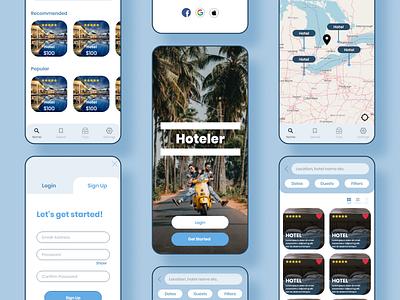 Hotel App concept app application hotels product ui ux website