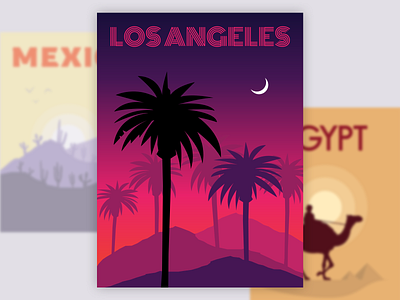 Travel Posters flat illustration landscape landscape illustration travel vector