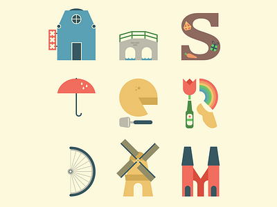 Amsterdam flat illustration vector