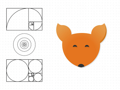 Smiling Fox Logo - Using Golden Ratio Grid