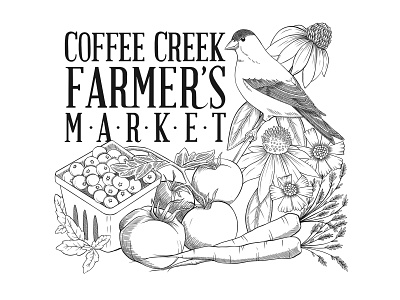 Coffee Creek Farmer's Market advertising botanical art design food food illustration illustration nature nature illustration