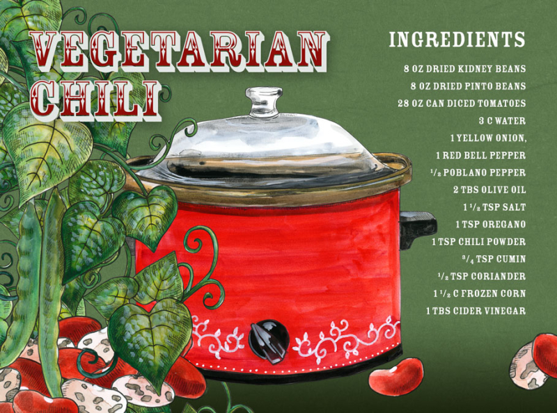 Vegetarian Chili food and drink food illustration food editorial art design editorial illustration illustration