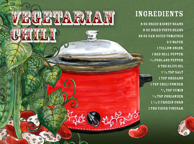 Vegetarian Chili design editorial art editorial illustration food food and drink food illustration illustration