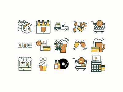 beer icons for pzdk art beer branding digital illustration digitalart iconpack icons illustration minimal onlineshop shopicons