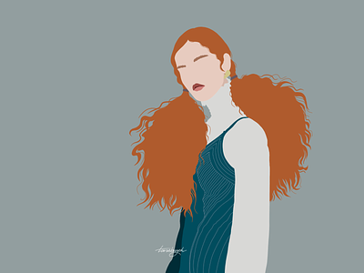 red and curly art character colors digital illustration digitalart girl art girl illustration illustration minimal procreate redhead redheadgirl