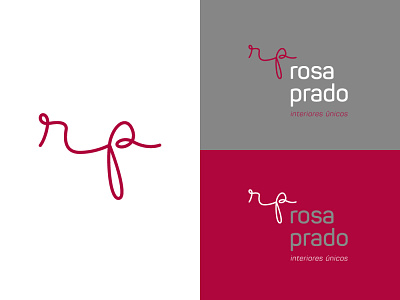Rosa Prado branding design flat lettering logo minimal vector